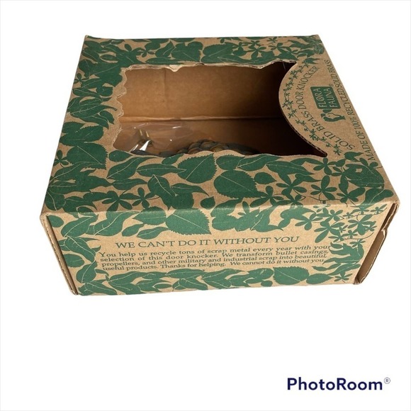 FLORA FAUNA Solid Brass Door Knocker Grapes Green Gold New Vintage - Picture 10 of 15